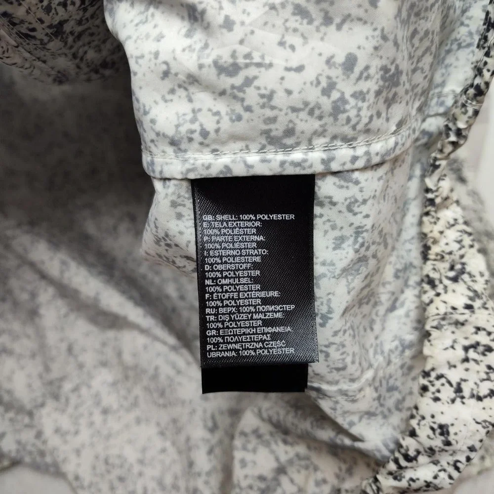 North Face Windbreaker‎ Mens XL White Flecked Hooded Full Zip Lightweight Jacket